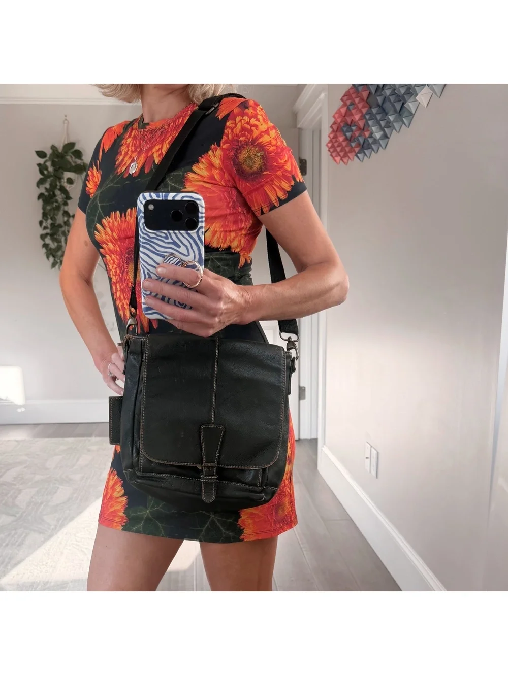 Andrew Marc New York Black Leather Crossbody Bag